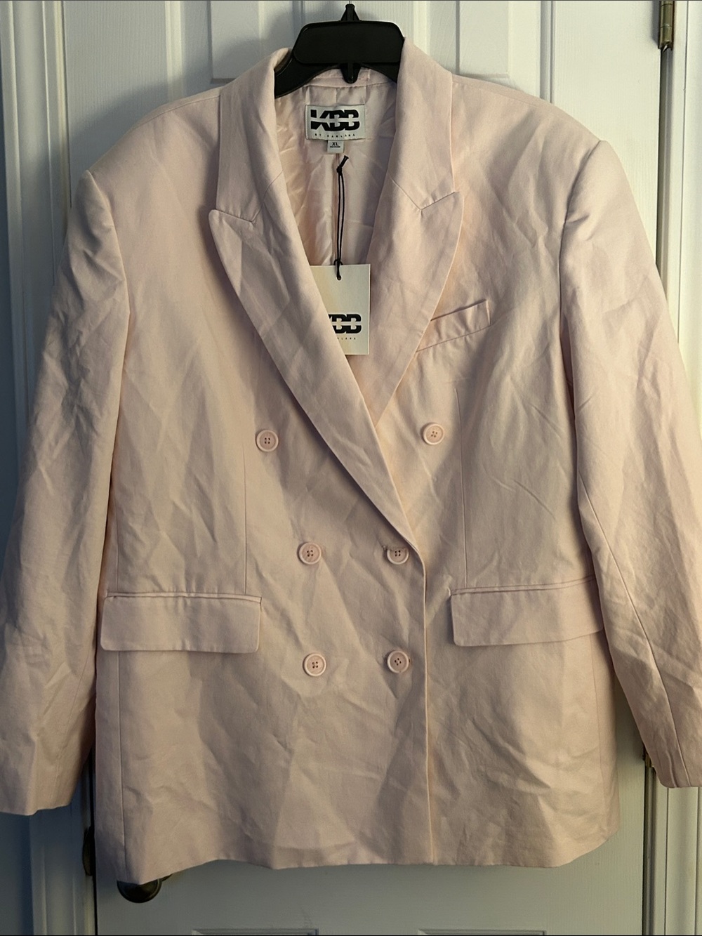 KBB Double-Breasted Pale Pink Women's Blazer